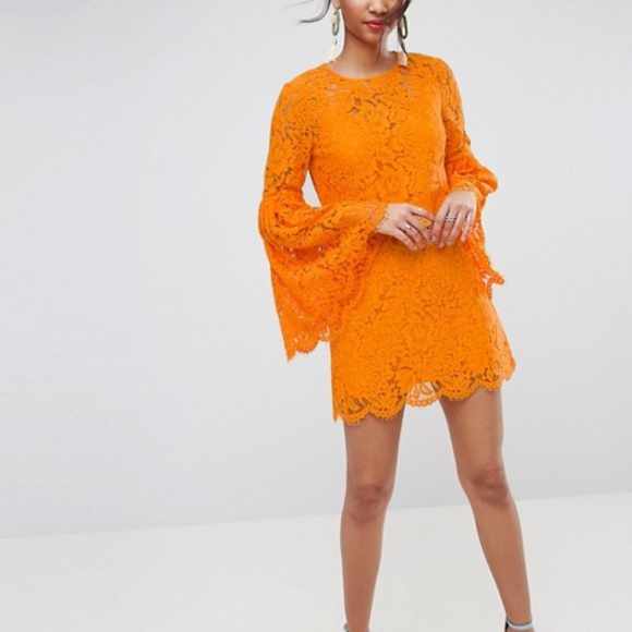 ASOS Dresses & Skirts - NWT  Lace Trumpet Sleeve Mini Dress